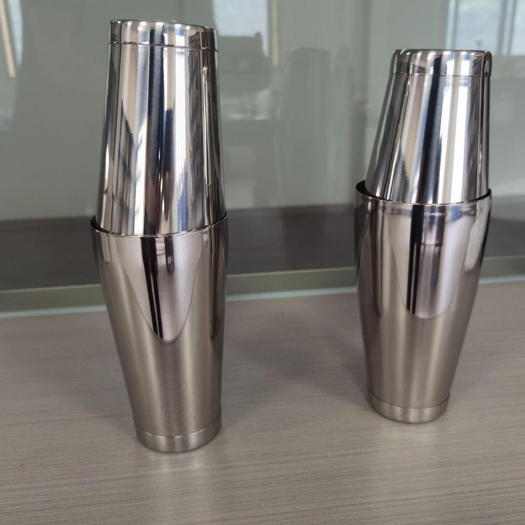 Boston Stainless Steel Cocktail Shaker Set - 800/600ml, 304 Grade, 2-Piece