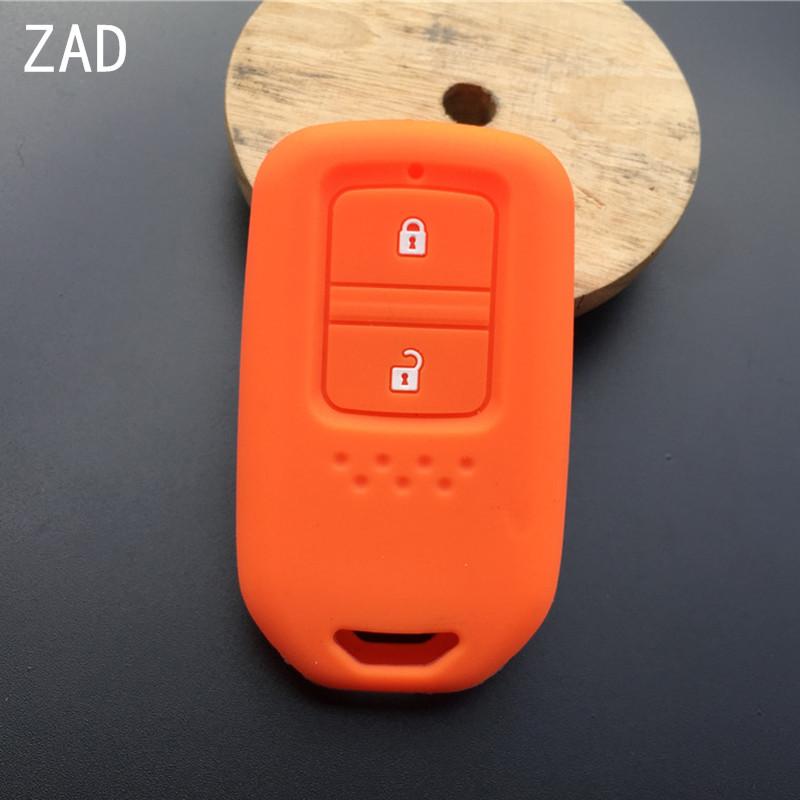 ZAD 2 button silicone rubber car key cover case holder for honda Vezel city civic Jazz CRV Crider HRV Fit Freed Smart key