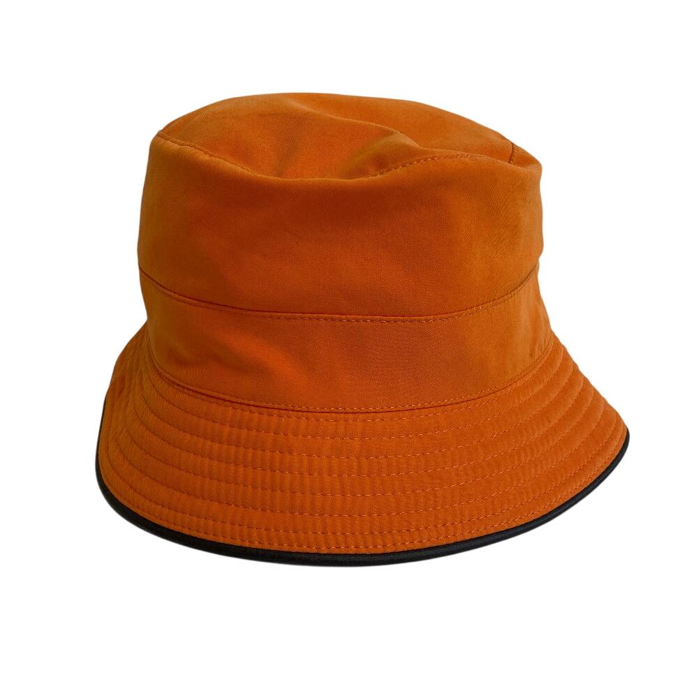HERMES Bucket hat acetate hat Orange acetate Women Used