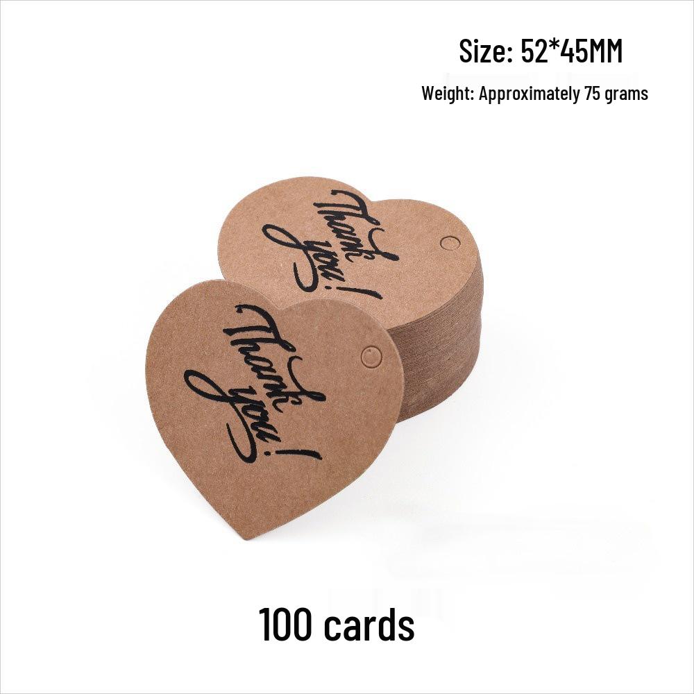 Heart-Shaped Cowhide Paper Blank Tag - Valentine's Day Red Label