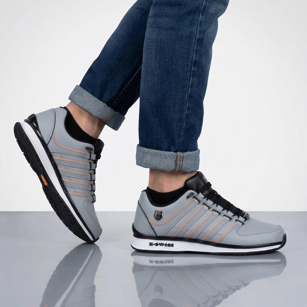 K-SWISS RINZLER Leather - Herren Sneakers Schuhe Grau 01235-032-M ORIGINAL