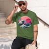 The Great Retro Wave 2026 New Fashion Heavyweight Hot Selling Retro Printed Pattern Fun Round Neck Tshirt For Daily Comfort