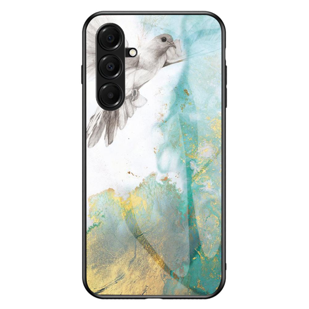 For Samsung Galaxy A17 5G Case Marble Pattern Tempered Glass+PC+TPU Protective Phone Cover