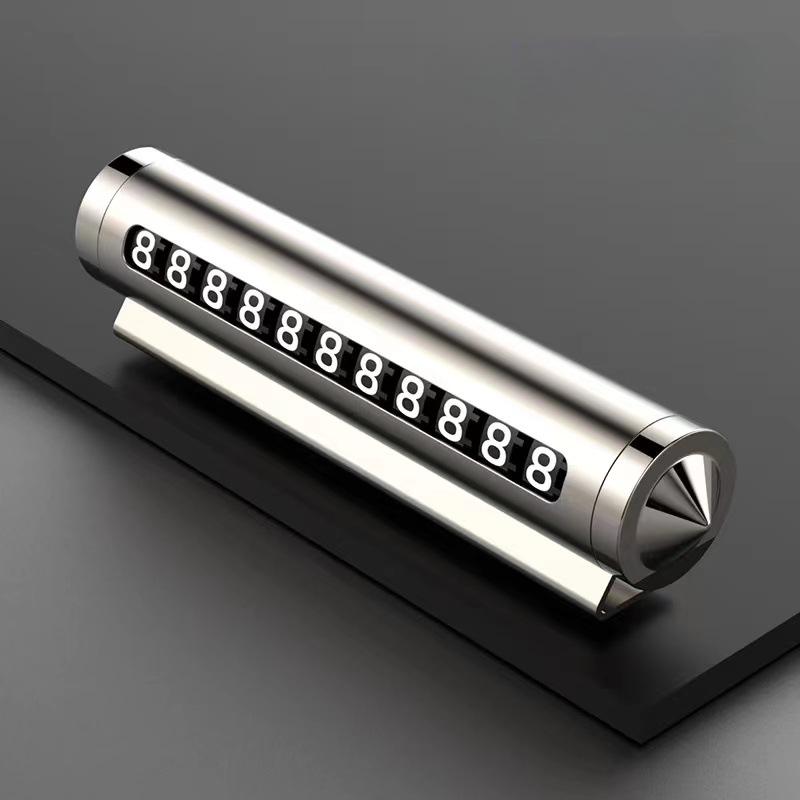 Car Temporary Parking Number Plate Black Aluminium Alloy Material Roller Adjustable Car Parking Plate Car Supplies