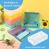 6Pcs Plastic Pencil Box Transparent Large Capacity Pencil Box Stackable Translucent Pen Box Portable Storage for Home Office