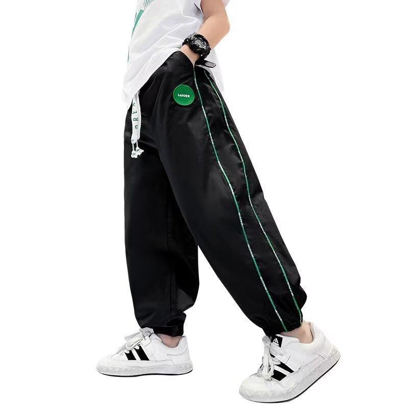 Neu Kordelzug Sport Casual Jogginghose Kinder Gestreiften Hosen