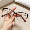 TR90 Gradient Color Glasses for Women High Quality Anti Blue Light Flat Mirror Glasses Luxury Oversized Eyeglasses UV400