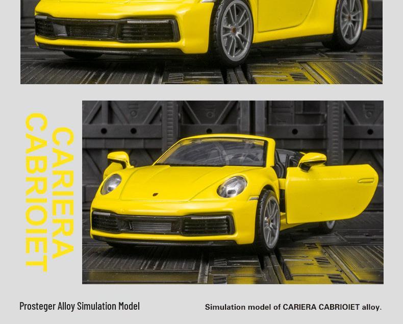 Caipo 88706 911 Carrera Alloy Toy Car with Sound, Light & Pull-back Function