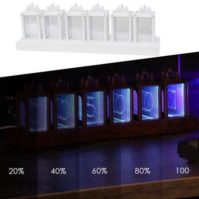 Imitated Nixie Tube Clock Digital Alarm LED Display Ornaments RGB Desk Assemble,
