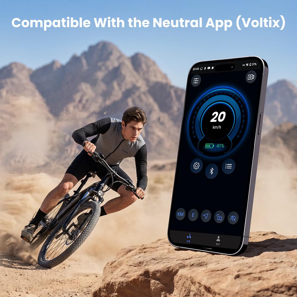 EB3S Electric Bike 250W 13.5Ah 26'' E-Bike Front Suspension Dual Disc Brakes Voltix APP 5-Speed 6-25KM/H Adult Electric Bicycle