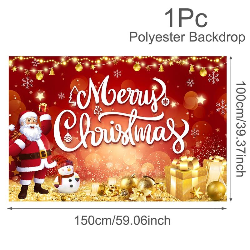Merry Christmas Backdrop Banner Santa Snowman Background Christmas Decorations for Home2026 Navidad Noel Xmas Gifts NewYear 2026