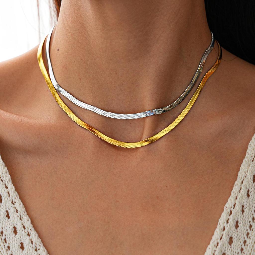 Stainless Steel Snake Chain Necklace: Elegant, Versatile Choker for Women