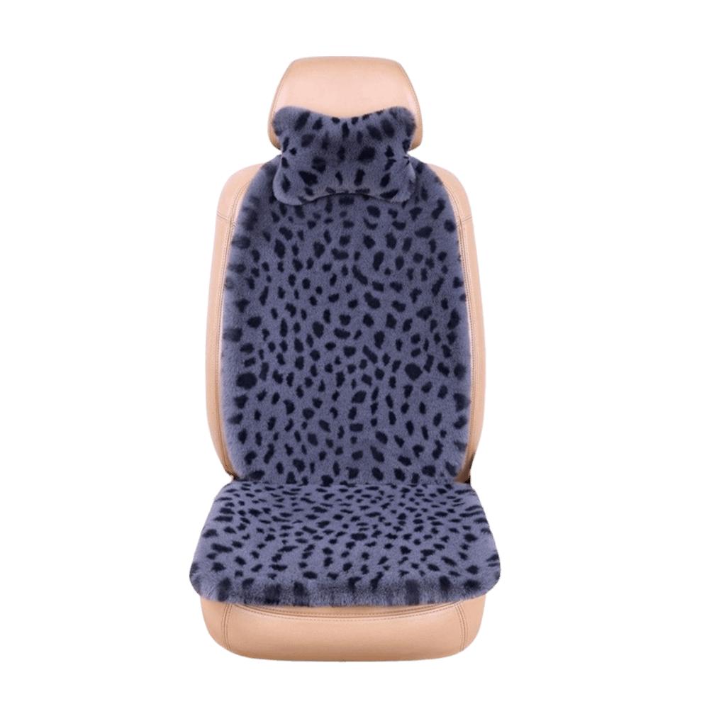 Rabbit Fur Rabbit Fur Car Pad Non-slip Plush Seat Cushion Leopard Print Seat Cover Cushion Front