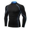 Men's High Neck Performance Long Sleeve Sports Shirt - Stretch, Breathable, Stand-Up Collar for Running & Basketball