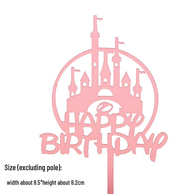 Pink & Gold Royal Birthday Cake Topper Set