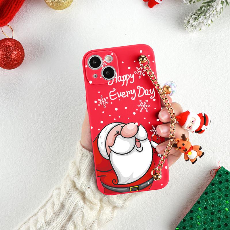 

Рождественский ремешок на запястье чехол-цепочка для Xiaomi Poco F3 X3 NFC Redmi 9T 9C Mi Note 10 10S 9 9S 8 8T 7 11 11S Lite 10T 11T X4 Pro сумка Xiaomi Mi A3