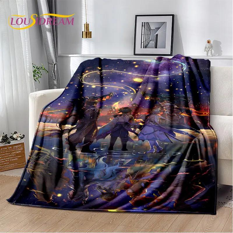 Genshin Impact Cartoon Game Soft Plush Blanket,Flannel Blanket Throw Blanket for Living Room Bedroom Bed Sofa Picnic Cover Kids