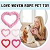Lano ve tvaru srdce pro domácí mazlíčky, Bavlněné lano Hračky pro psy ve tvaru srdce na Valentýna