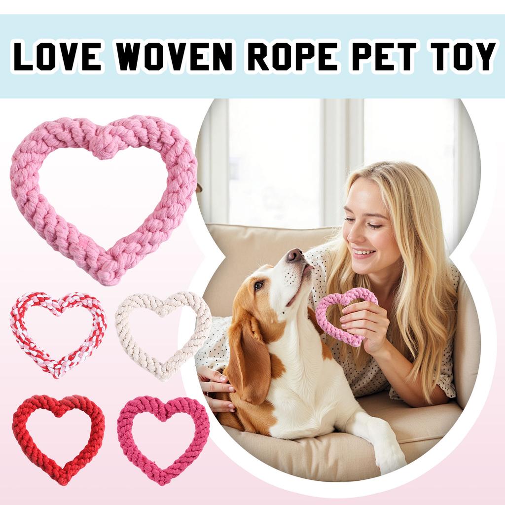 Lano ve tvaru srdce pro domácí mazlíčky, Bavlněné lano Hračky pro psy ve tvaru srdce na Valentýna