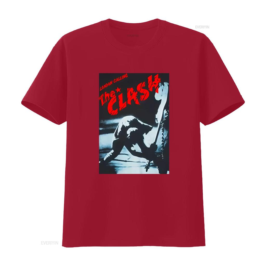 The Clash London Calling Heavy Metal Hudební Kapela Rock Punk XL Tričko vintage Vypraný grafický Potisk Měkký Všestranný Mírně pánský