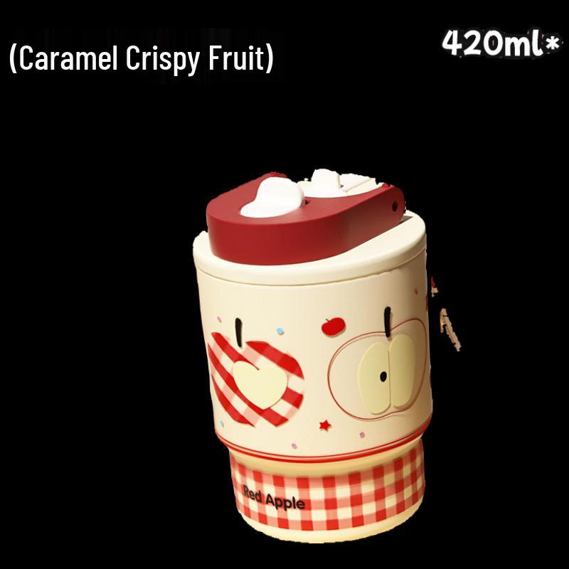 

MRSIKEY Cartoon 316L Stainless Steel Double-Drink Insulated Straw Cup 2-Pack