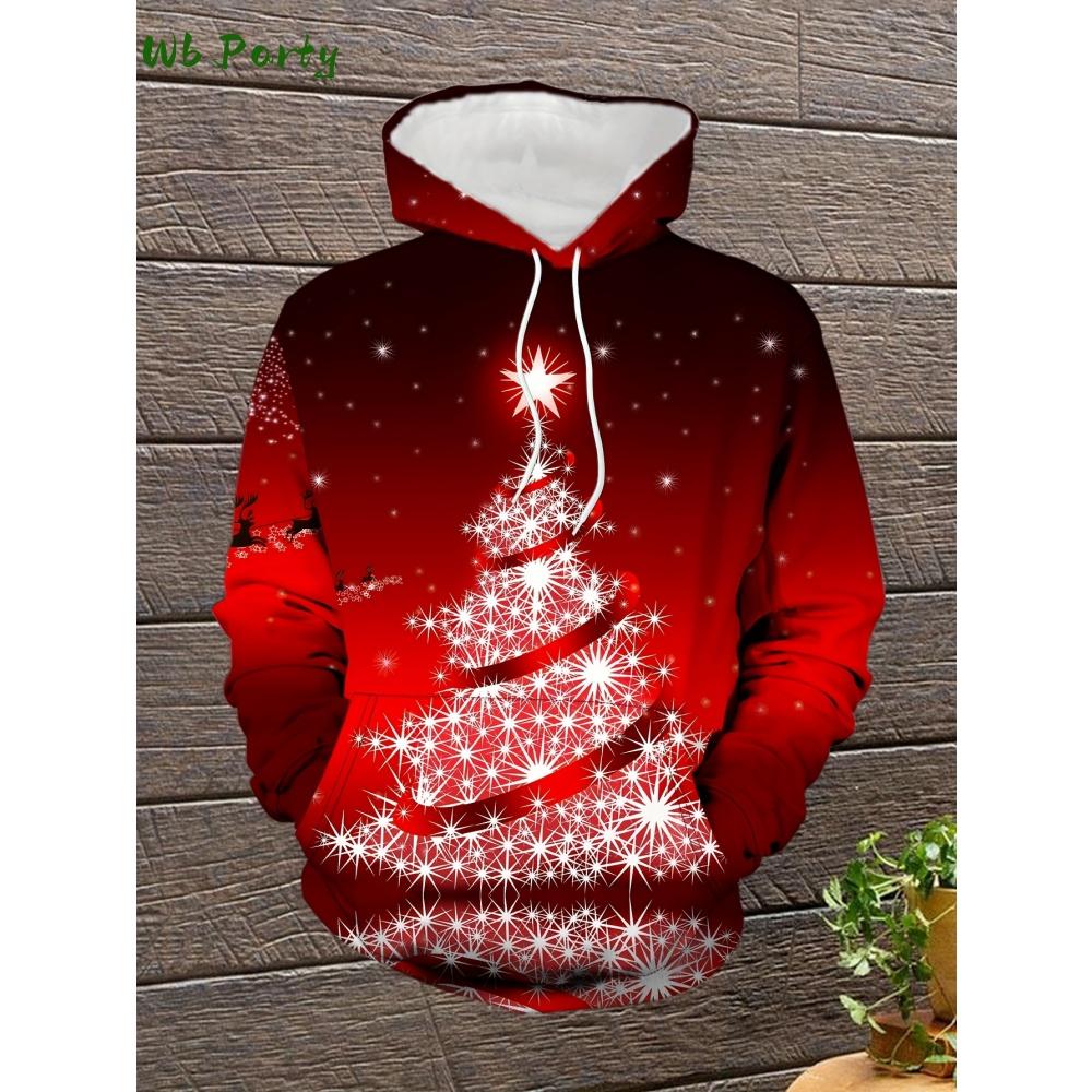 3D Print Sweatshirts Funny Santa Claus Graphic Harajuku Hoodies Blouse Men's Clothing