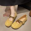 2025 New Metal Round Head Flat Bottom Not Tired Feet Mary Jane Single Shoes Women's Spring and Autumn Shoes