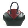 Bolso de Mano Vintage Ildvo Tricolor Bolso de Mano Boxcalf Azul Marino/Verde x Rojo Vino