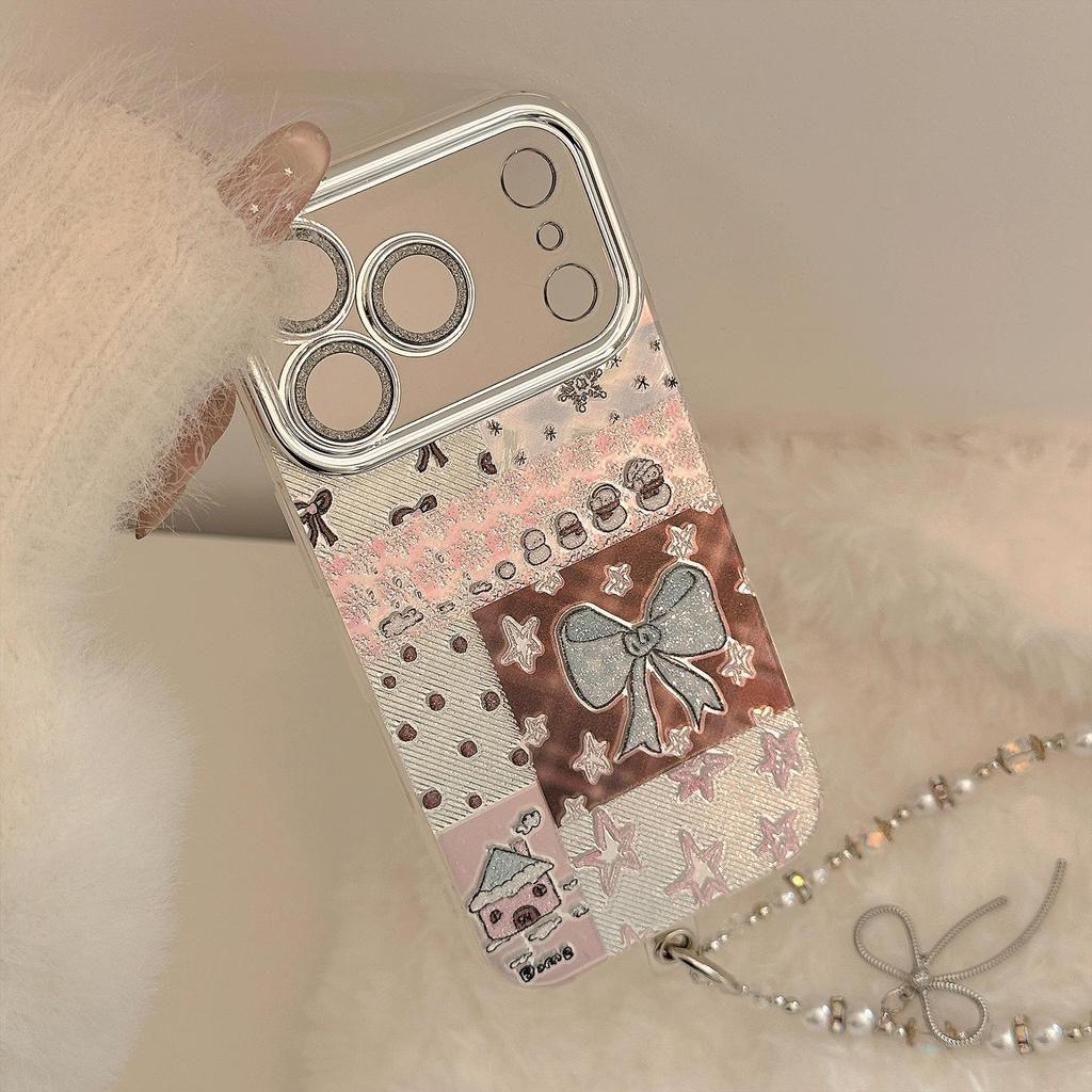 Blue Butterfly Pearl Bracelet Phone Case for iPhone 16, iPhone 17, iPhone 17 Pro Max