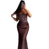 European and American Summer Pure Desire Style Leopard Print French Tube Top Dress, Sexy Off-the-shoulder Temperament, Waist and Thin Buttocks