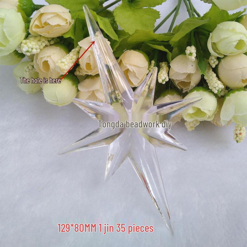 Прозрачные акриловые бусины-подвески в виде снежинок и звезд для штор и свадебного декора