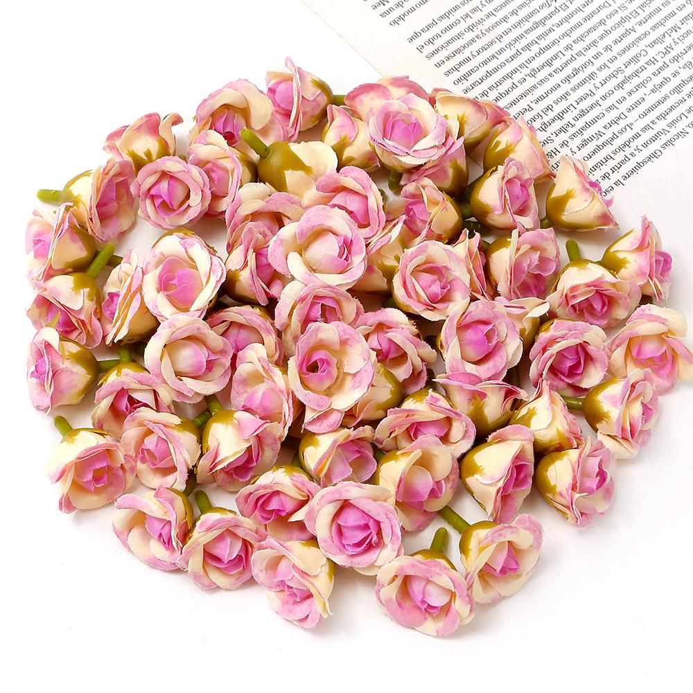 10/40Pcs Rose Artificial Flowers 2CM Fake Flowers Home Room Decor Garden Wedding Decoration DIY Scrapbook Garland Gift Accessory