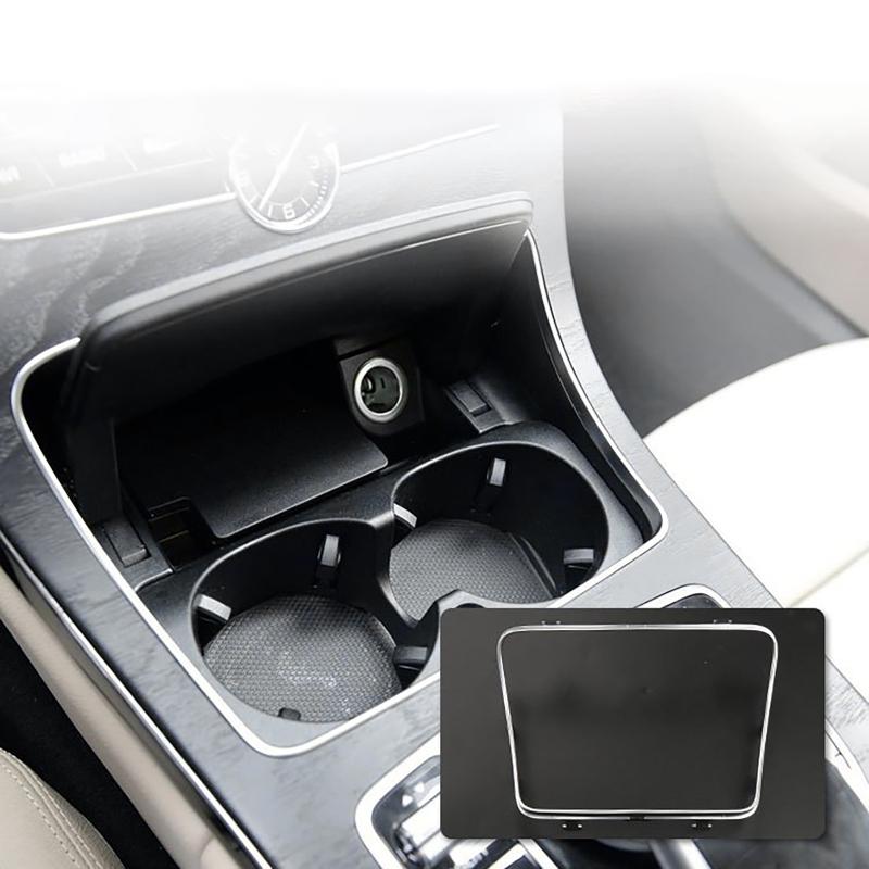 Chrome Car Front Water Cup Frame Trim for Mercedes Benz C-Class GLC W205 C205 C253 X253 2015-20219 (Left-hand Drive)