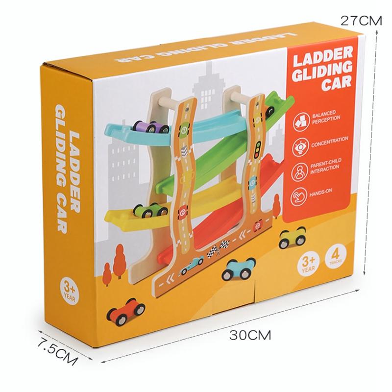 

Kids Four-layer Wooden Gliders Montessori Inertia Track Car Toys Animal And Traffic Theme Early Educational Toys Birthday Gifts