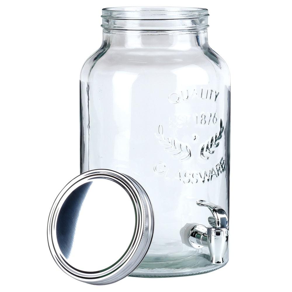 Glass Beverage Dispenser Jar with Tap 6.2L