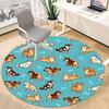 1pc Dogs Bones Office Round Area Rug, Under Office Chairs Bedroom Living Room Home Decor, Room Deco