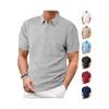 Men's clothing European and American summer thin breathable perspiration loose casual solid color jacquard cloth men's short-sleeved Polo shirt