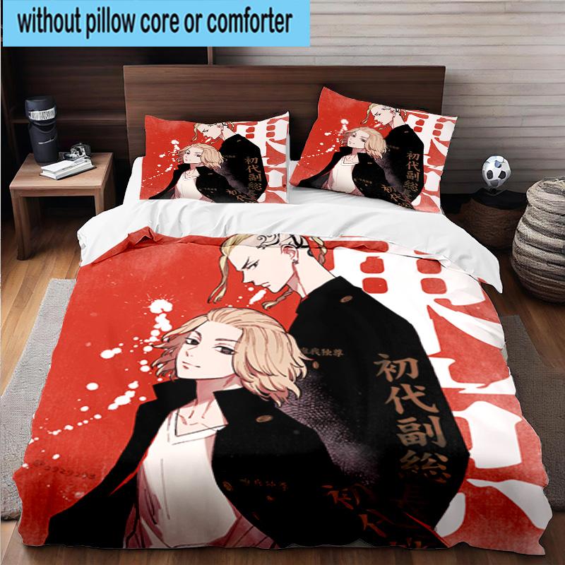 3PCS Tokyo anime 3pcs Bedding,Including 3PCS Duvet Cover And 2pcs Pillowcases Perfect for Christmas,Ideal for Bedroom, Dormitory