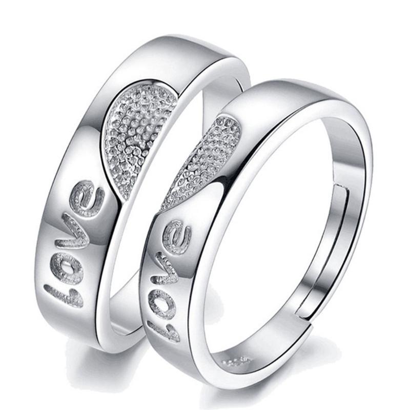 2Pcs Kiss Matching Ring Couple Friendship Lover Pair Ring Adjustable Rings Set Lovers Ring Jewelry Gift for Women Men