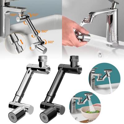 Retractable Universal 1440 °Swivel Robotic Arm Swivel Extension Faucet Aerator Kitchen Sink Faucet Extender 2 Water Flow Mode