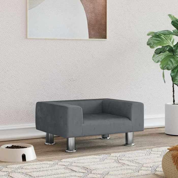 VidaXL Lit pour chien gris foncé 50x40x26,5 cm velours 171927