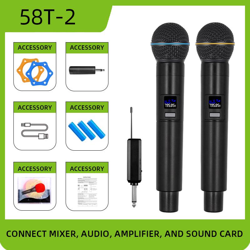 Wireless Dual Microphone Set for Karaoke, Stage, Home, and Outdoor Events