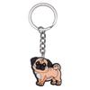 New Arrival Adorable Pet Dogs PVC Soft Keychains Bag Hanging Pendant Car Keyrings Animals Key Chains Accessories Wholesale Gift