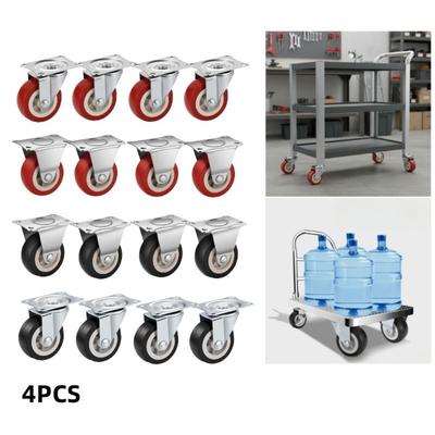 4 Stück Qualität 1,5 Zoll Radrolle Schwerlast PVC Gummi Drehräder Geräuschlos Verschleißfest Universalräder Möbel