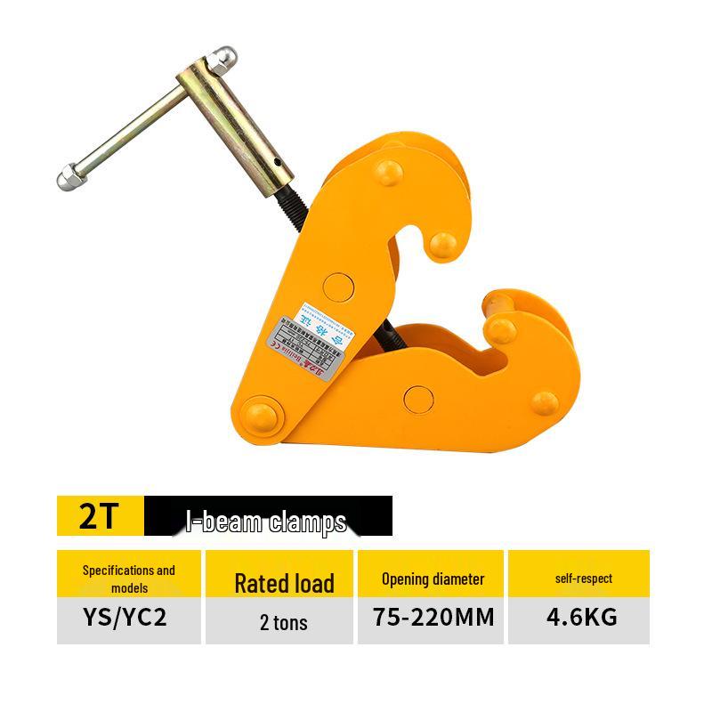 Lifting Clamp for Steel Plates and I-Beams, Vertical & Horizontal, 1 to 5 Ton Capacity