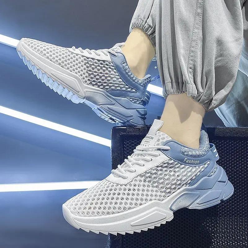 Men's Shoes Summer Breathable Deodorant Thin Mesh Hollow Large Mesh Casual Mesh Shoes Men's Soft-soled Running sneaker