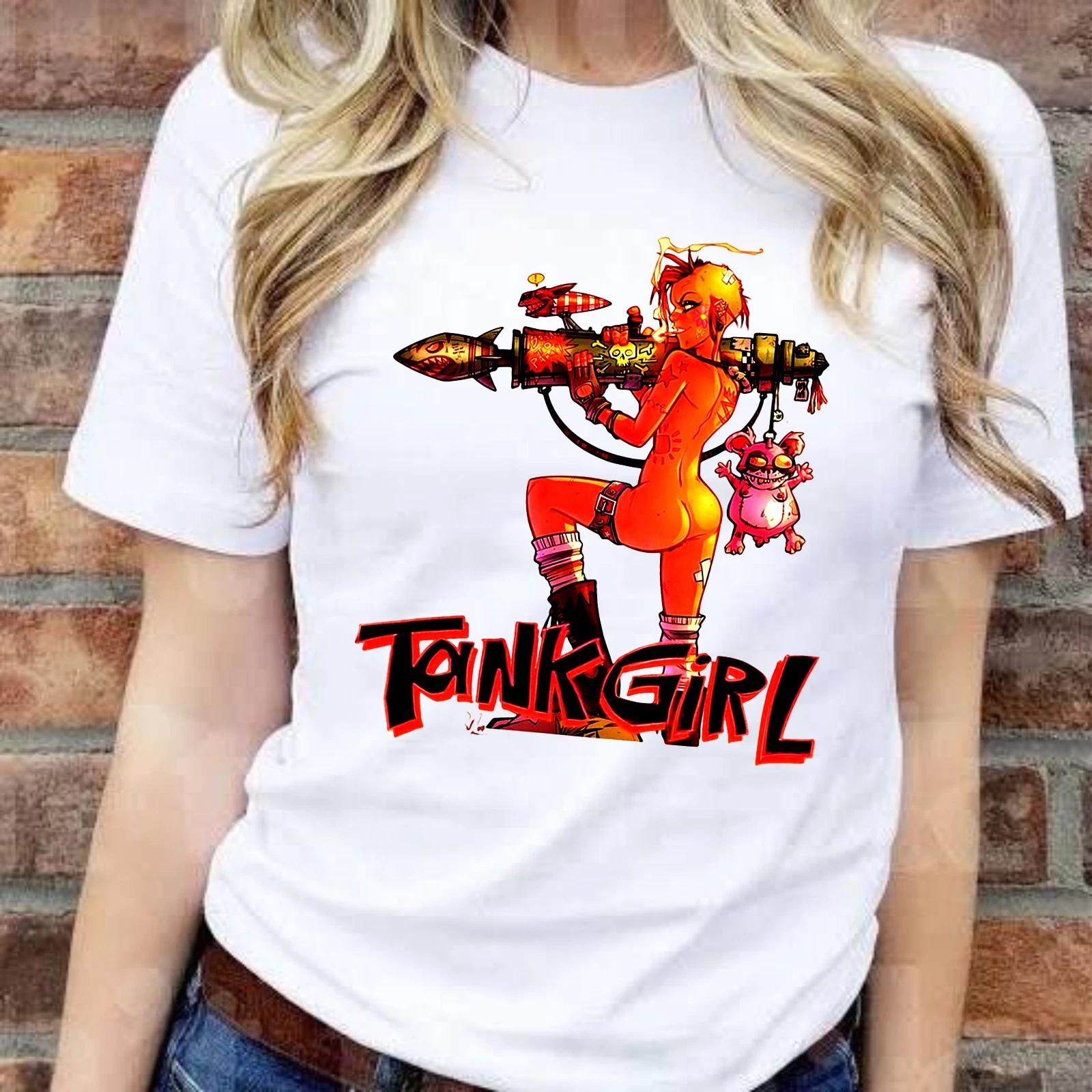 

Tank Girl T-shirt Bazooka Hot Women Gift Sarcastic Cartoon Top Men s Unisex Tee 3XL