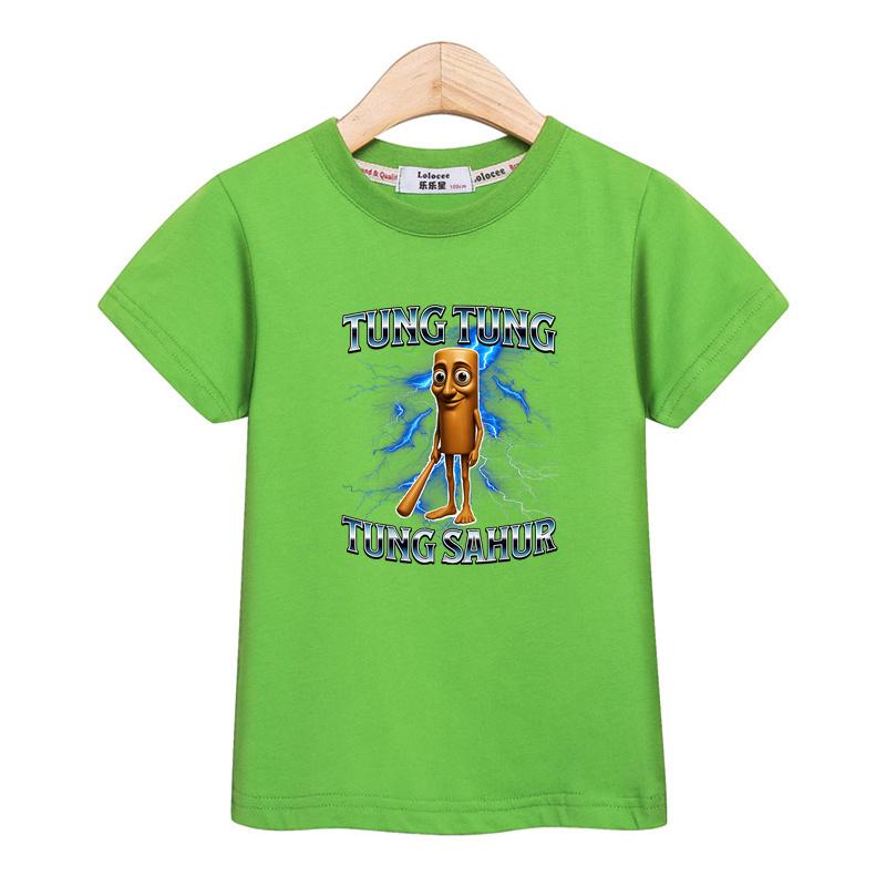 Children Summer Shirt Italian Brainrot Cartoon T-shirt for Boys AI Printed Top Short Sleeved Tees