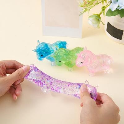Mini-Pferd Quetschspielzeug Stressabbau Klares Glitzerpferd Stresszuckerball Sensorisches Spielzeug Dekompression Fidget Spielzeug Party
