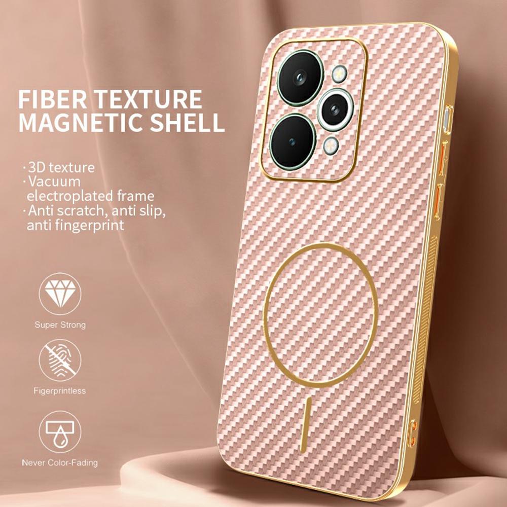 For Realme 15 5G Phone Case Carbon Fiber Textured Electroplated TPU Back Cover